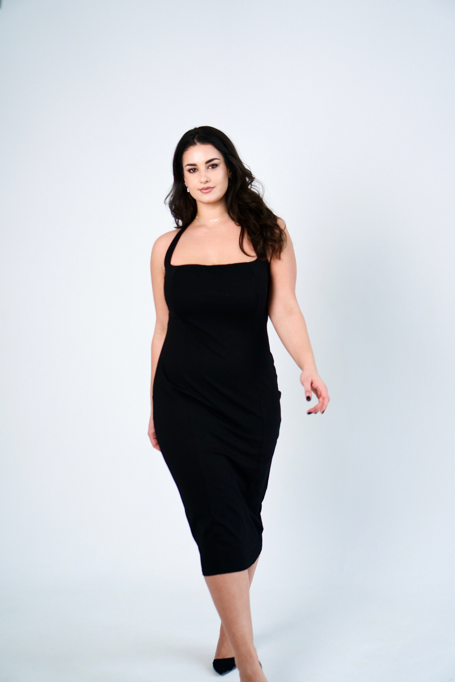 BLACK MIDI DRESS