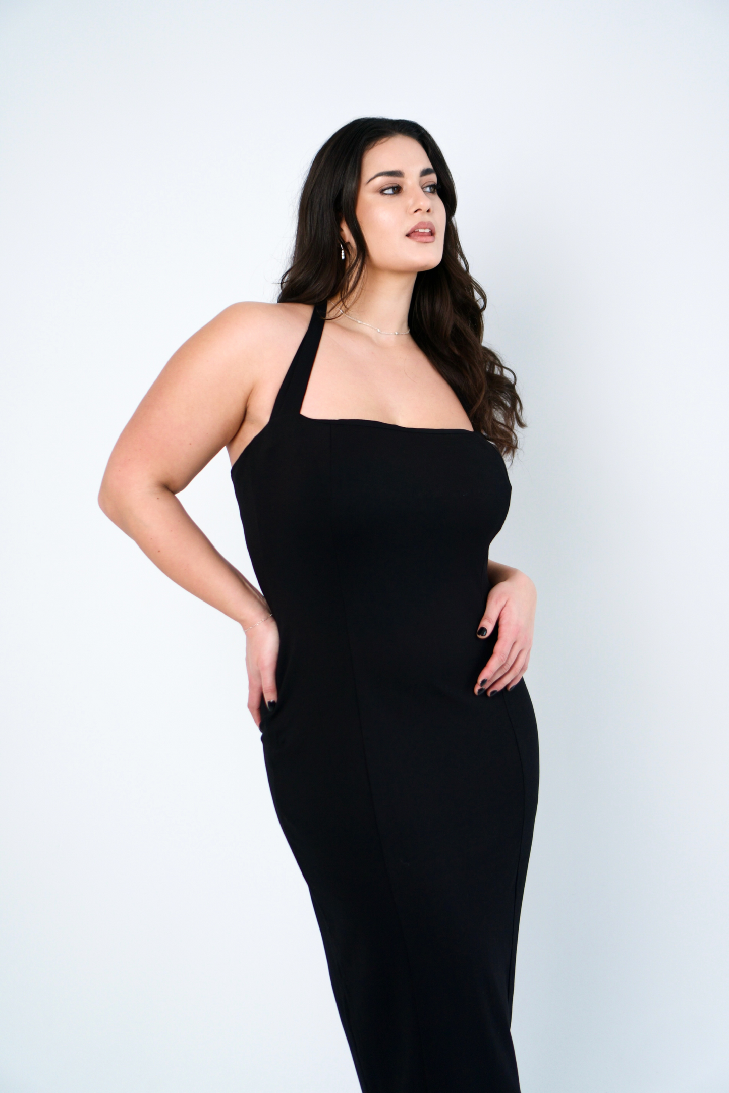 BLACK MIDI DRESS