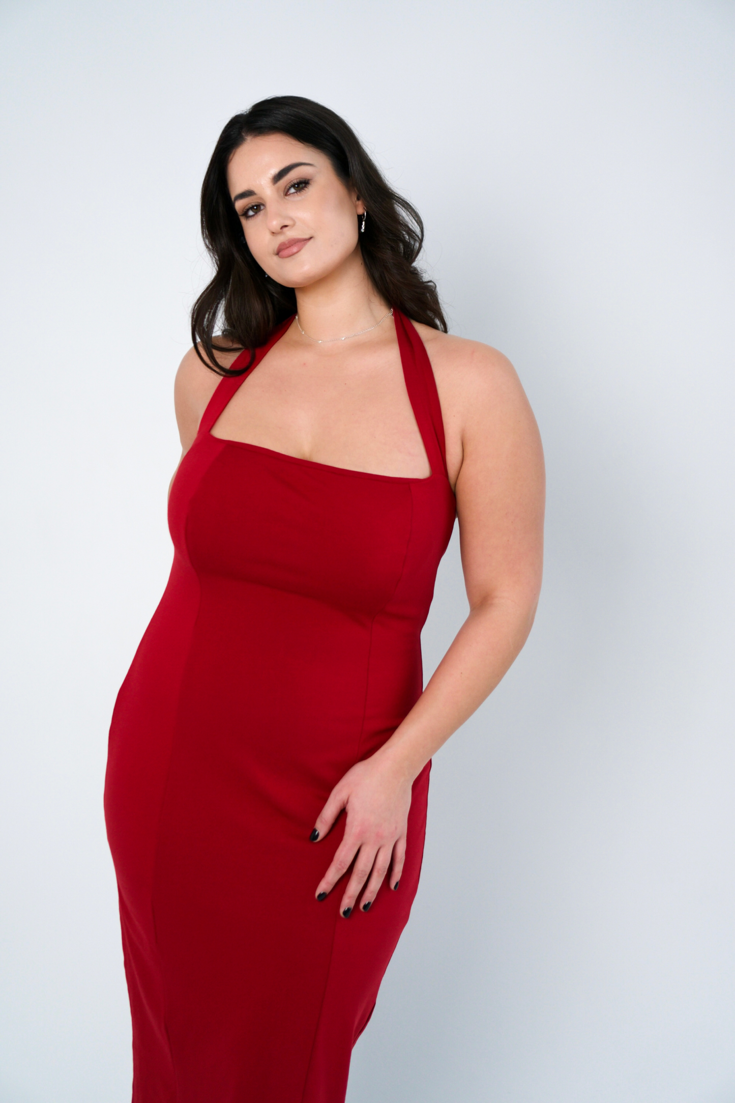 MIDI BORDEAUX DRESS