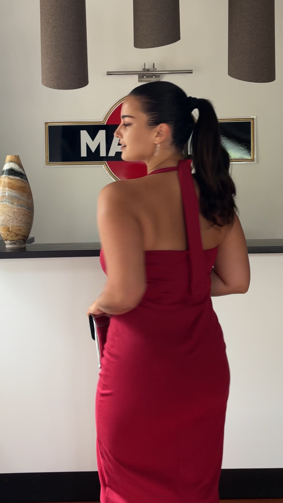 MIDI BORDEAUX DRESS