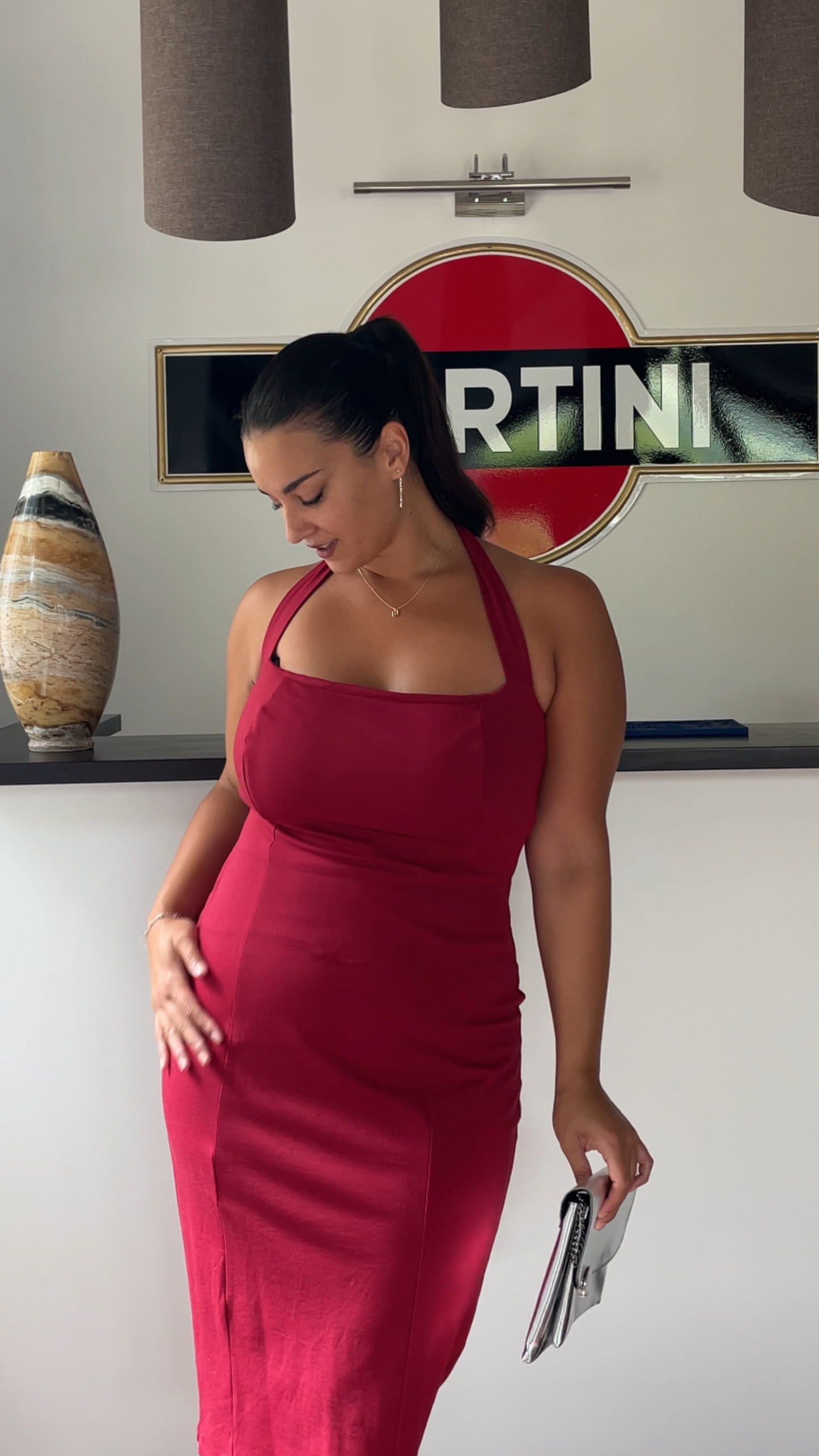 MIDI BORDEAUX DRESS