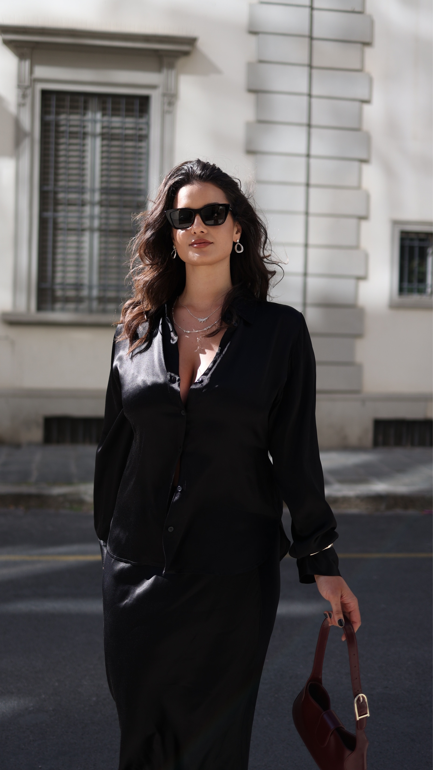CAMICIA IN RASO NERO