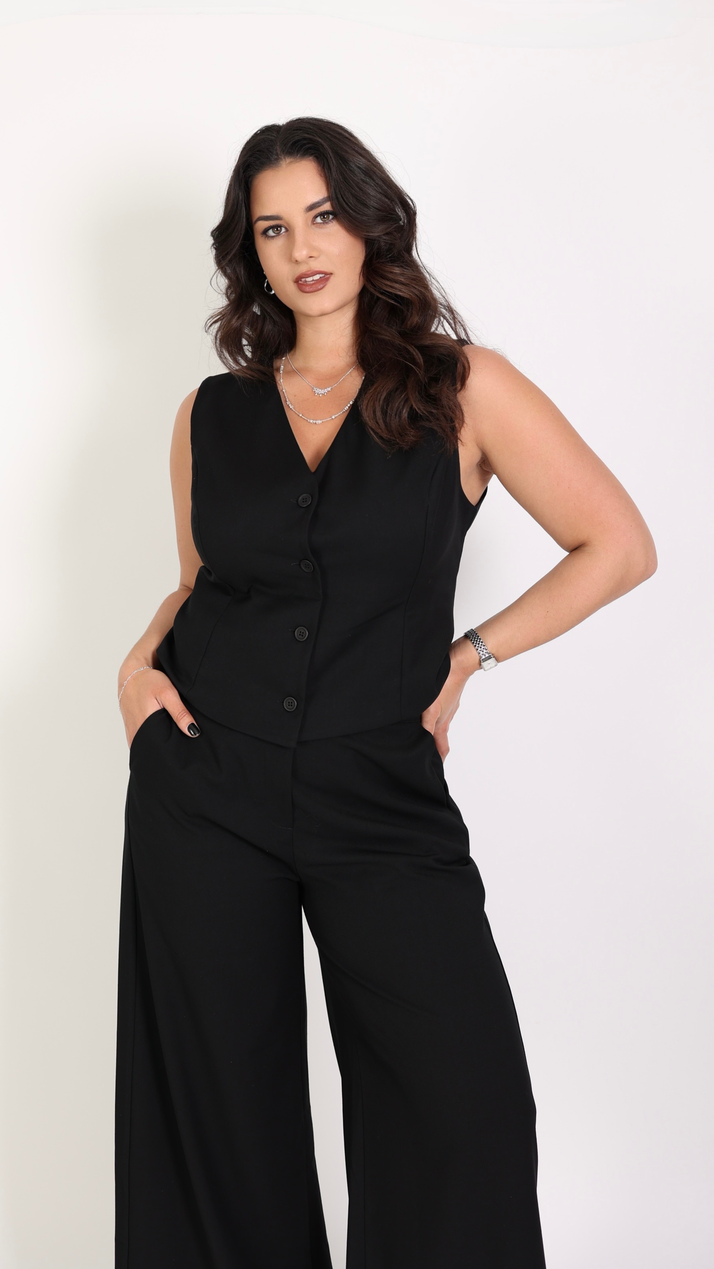 PANTALONE PALAZZO DEEP BLACK